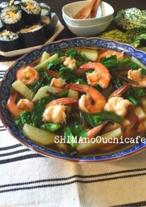 菜の花と新じゃがとエビの春の煮浸し-レシピのメイン写真