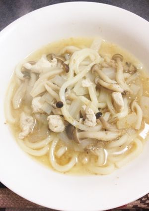 ちょっとお店っぽい味噌味うどん♡-レシピのメイン写真