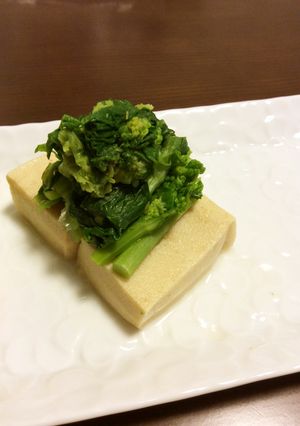 菜の花と高野豆腐の炊き合わせ-レシピのメイン写真