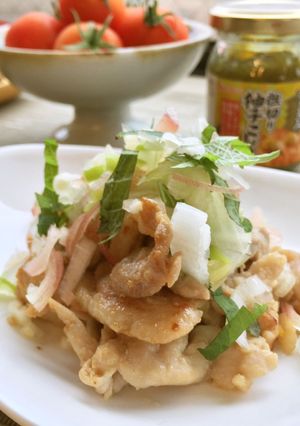 薬味サラダ仕立て✿豚の味噌漬け焼き-レシピのメイン写真