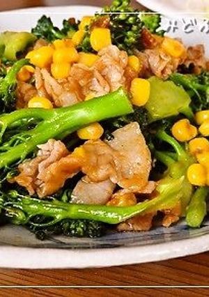 ブロッコリー・豚肉・コーンの中華炒め-レシピのメイン写真