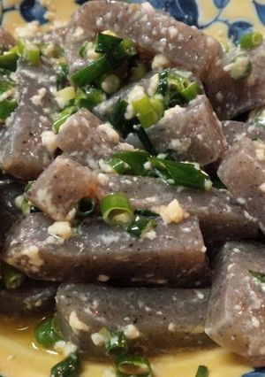 スープの素でしっかり下味♪蒟蒻のネギマヨ-レシピのメイン写真