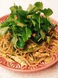 海苔の佃煮で♪ささみと三つ葉のパスタ