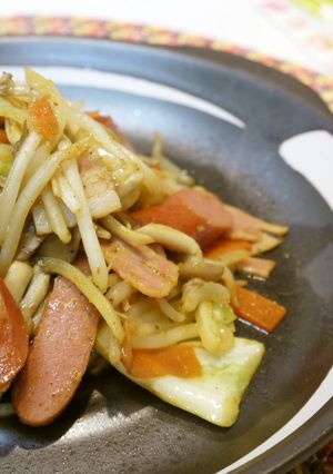 もやしとウインナーのカレー炒め-レシピのメイン写真