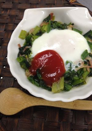 【スチコン】ほうれん草の巣ごもり卵-レシピのメイン写真