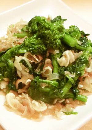 菜の花と豚ミミガーの炒め物-レシピのメイン写真