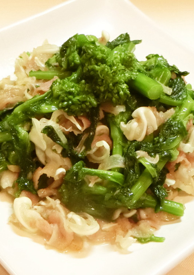 菜の花と豚ミミガーの炒め物-レシピのメイン写真