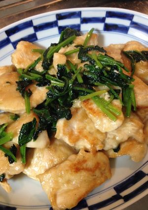 やわらか〜☆むね肉とほうれん草の簡単炒め-レシピのメイン写真
