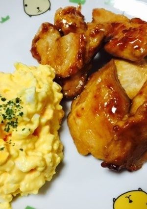 鶏の照り焼き　玉子サラダ添え-レシピのメイン写真