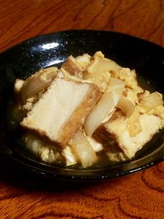 厚揚げと玉ねぎの卵とじ!丼でもOK!-レシピのメイン写真