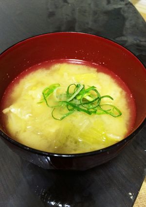 白菜と揚げの味噌汁-レシピのメイン写真