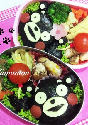 ゆるキャラ くまモン キャラ弁-レシピのメイン写真