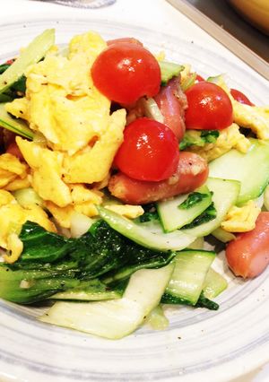☆春色鮮やか！卵とチンゲン菜炒め-レシピのメイン写真