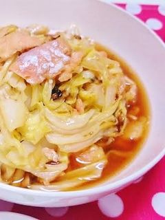 トラウトサーモンとキャベツの和風炒め-レシピのメイン写真