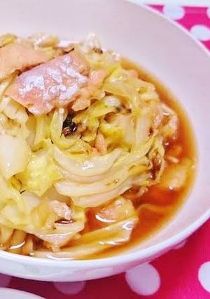 トラウトサーモンとキャベツの和風炒め-レシピのメイン写真