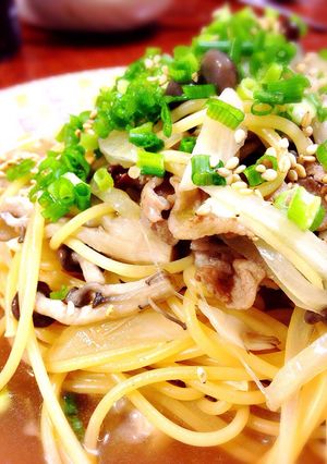 豚肉とキノコの和風スープパスタ-レシピのメイン写真