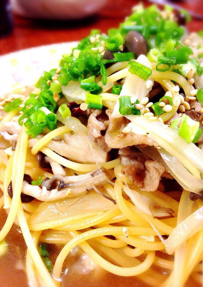 豚肉とキノコの和風スープパスタ-レシピのメイン写真