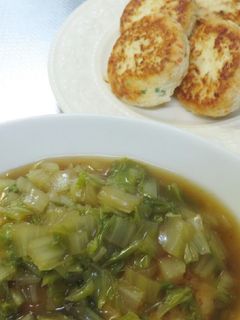 鶏胸肉と豆腐のハンバーグ 白菜あんかけ-レシピのメイン写真