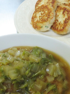 鶏胸肉と豆腐のハンバーグ 白菜あんかけ-レシピのメイン写真