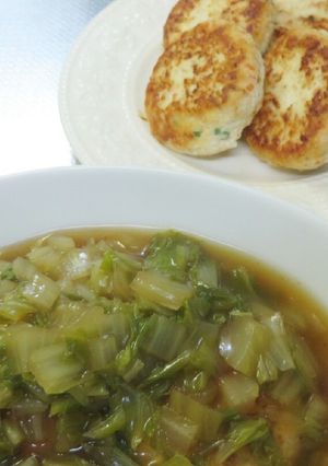 鶏胸肉と豆腐のハンバーグ　白菜あんかけ-レシピのメイン写真