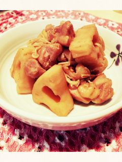 鶏ももと蓮根の甘辛煮-レシピのメイン写真