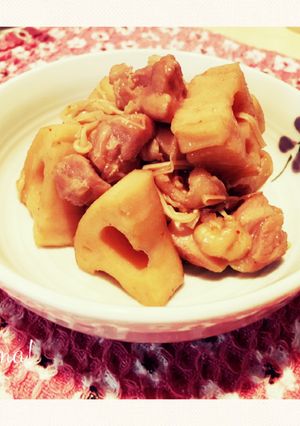 鶏ももと蓮根の甘辛煮-レシピのメイン写真