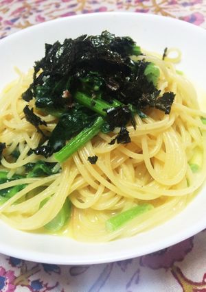 簡単！菜っぱと明太子のクリームパスタ！-レシピのメイン写真
