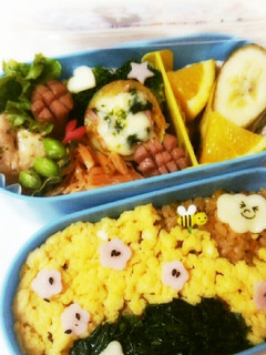 卵とハムを使って♪春向きのお弁当❀-レシピのメイン写真