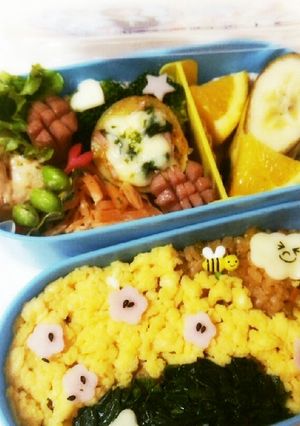 卵とハムを使って♪春向きのお弁当❀-レシピのメイン写真