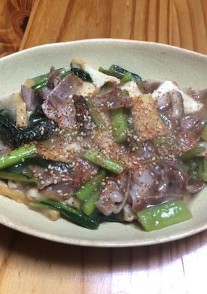 野沢菜豚肉炒め、-レシピのメイン写真
