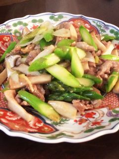 豚肉アスパラエリンギの中華塩炒め♪-レシピのメイン写真