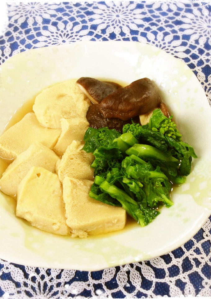 菜の花としいたけ・冷凍豆腐のあっさり煮-レシピのメイン写真