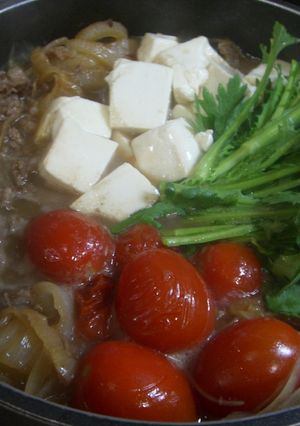 ご飯が進む~♪トマトの酸味とポン酢の牛鍋-レシピのメイン写真