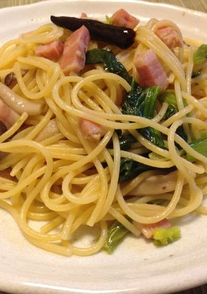 ベーコン＆小松菜で☆ペペロンチーノ-レシピのメイン写真