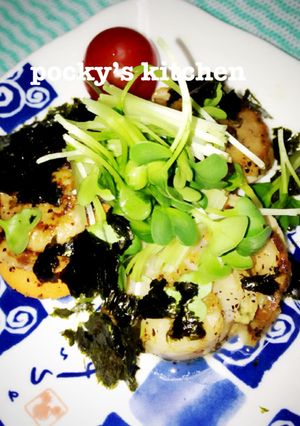 ボイル帆立焼き♢かいわれ&もみ海苔のせ-レシピのメイン写真