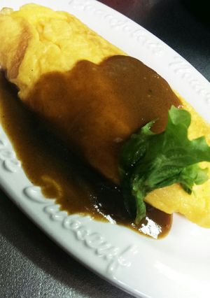 プレーンオムレツ♪自家製カレーソース添え-レシピのメイン写真