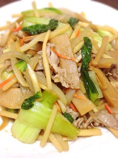 豚肉と青梗菜の中華炒め♪メンマ、筍入り♪-レシピのメイン写真