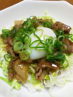 我が家の豚丼 温玉のせ♪-レシピのメイン写真