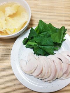 簡単!塩抜きなし鶏ハム&鶏ハムの卵スープ-レシピのメイン写真