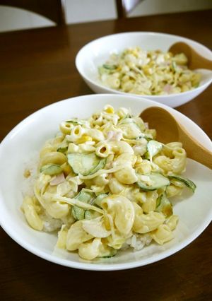 野菜たっぷりマカロニサラダdeサラダ丼♪-レシピのメイン写真