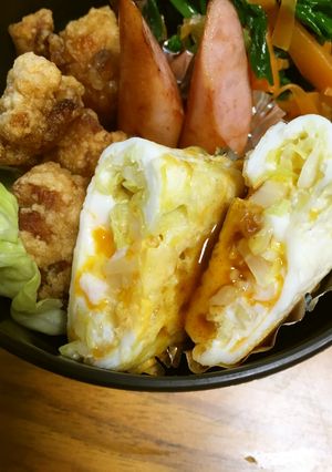 卵とキャベツでお好み焼き風玉子焼き☆-レシピのメイン写真