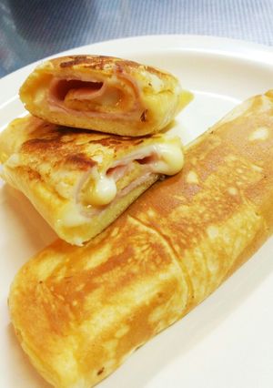 忙しい朝に！ブリトー風ハムチーズパン♪-レシピのメイン写真