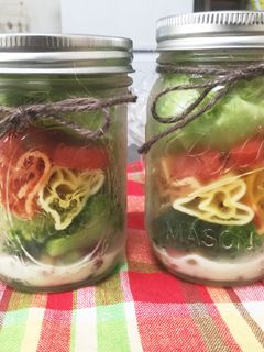 簡単!バジル&チーズのジャーサラダ-レシピのメイン写真