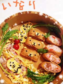 桶で食べちゃうよ☆キャラ稲荷&ちらし寿司-レシピのメイン写真