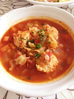 食べるスープ。鶏だんごトマト-レシピのメイン写真