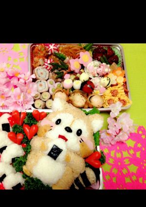 春のキャラ弁。ラスカル-レシピのメイン写真