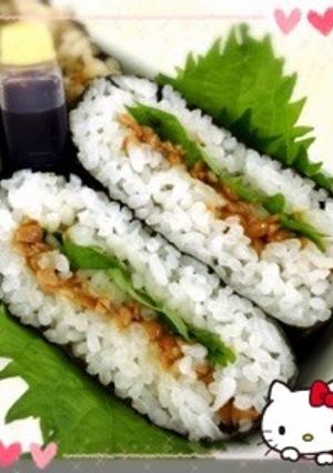 納豆…おにぎらず〜♡(o˘◡˘o)♡-レシピのメイン写真