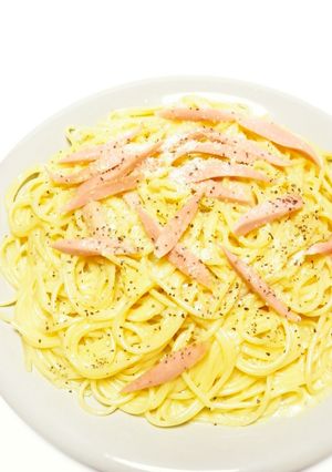 豆乳と魚肉ソーセージのカルボナーラ♪-レシピのメイン写真