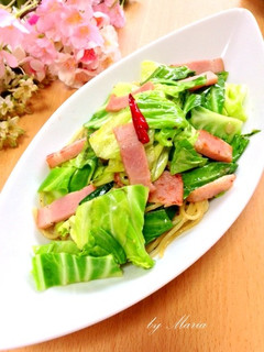 春キャベツとベーコンのパスタ-レシピのメイン写真