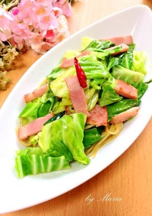 春キャベツとベーコンのパスタ-レシピのメイン写真